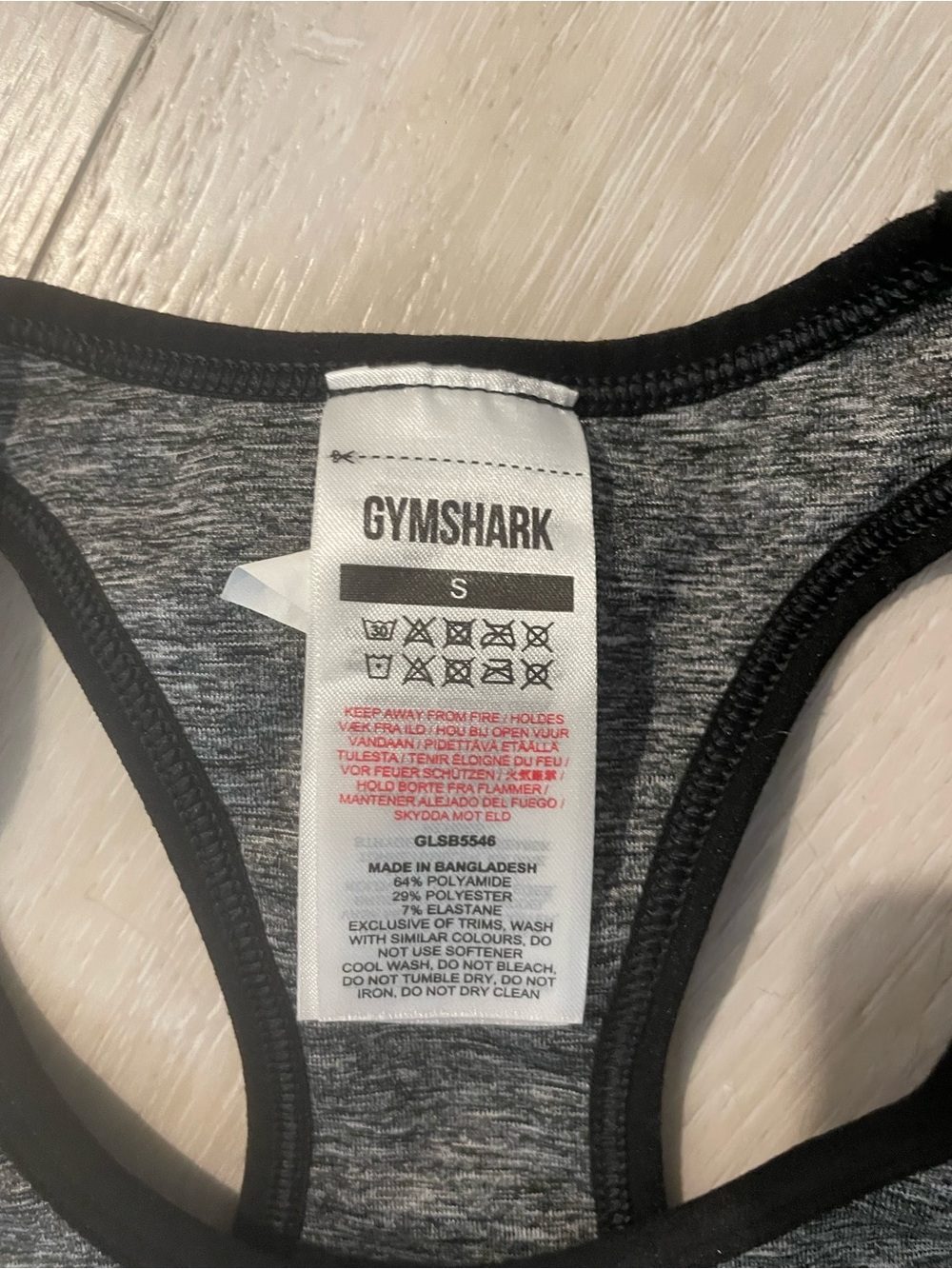 Gymshark Black & Gray Ombre Racerback Sports Bra - Picture 4 of 4